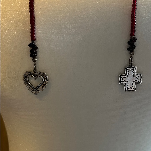 Silpada Sterling Silver Garnet Lariat Necklace - Picture 2 of 2